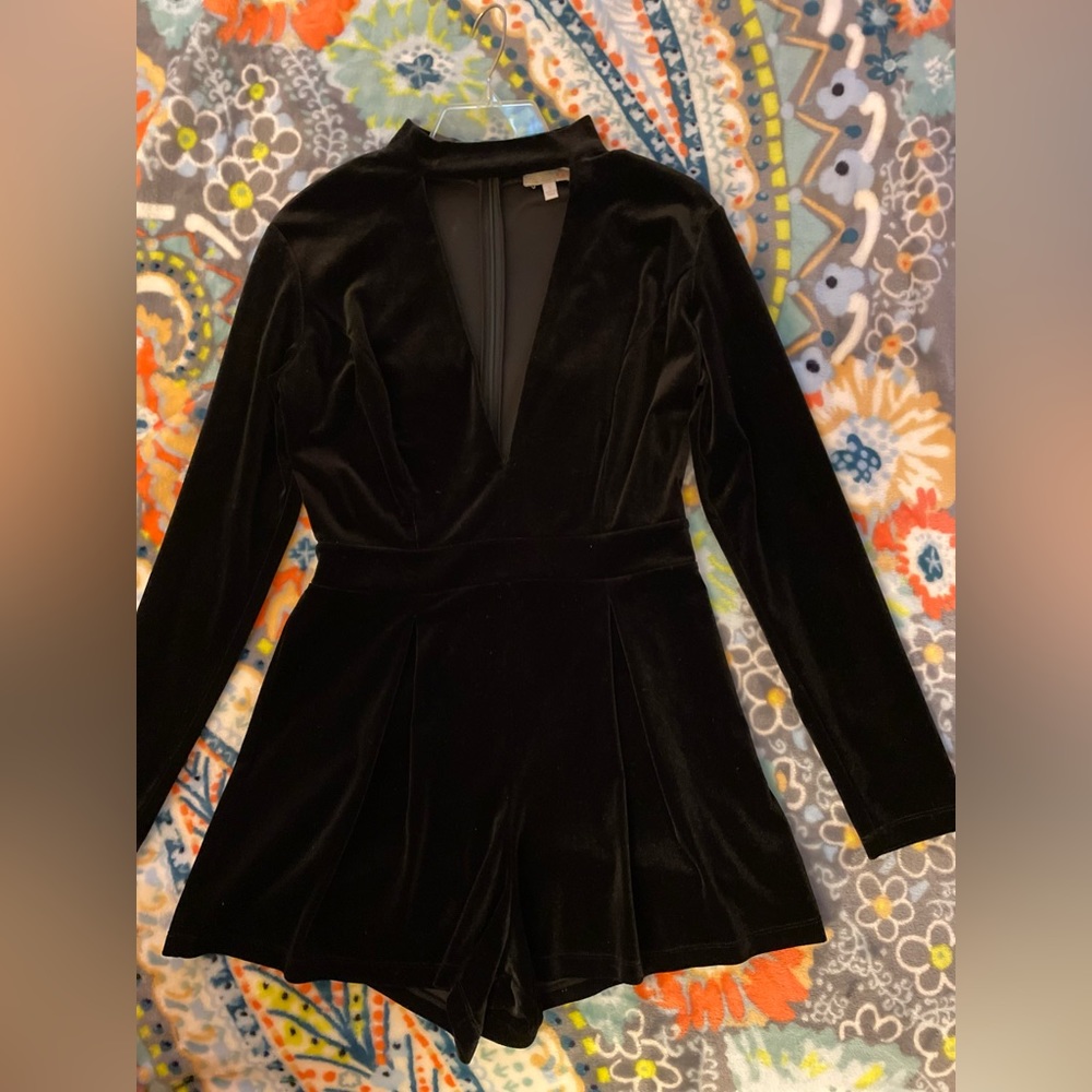 Gianni Bini Velvet Romper